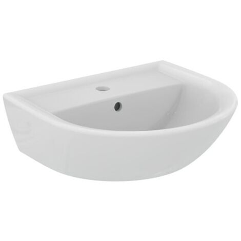 Lavabo 50x44 cm en cerámica blanca brillo - Ideal Standard Eurovit - Senza colonna (1/4)