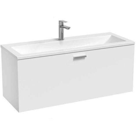 Ravak Clear II - Mueble de lavabo 80x38x40 cm, 1 cajón, blanco brillante X000001642 (1/3)