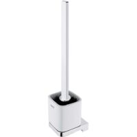 Nimco Maya - Escobillero de pared con soporte, cerámica blanca/cromo MA 29094KN-HR-26