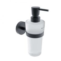 Nimco Unix - Dosificador de jabón con soporte, cristal esmerilado/negro mate UNC 13031W-T-90