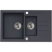 Alveus Rock - Fregadero de granito 78x48 cm, con control de desagüe, carbon 1090955
