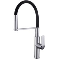 kielle Magnus - Grifo de fregadero con brazo flexible, cromo/negro 10516110