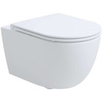 kielle Oudee - Inodoro suspendido con asiento SoftClose, Rimless Vortex+, blanco 30102006