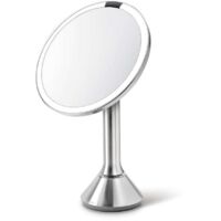 Simplehuman Espejos cosméticos - Espejo cosmético con iluminación LED Dual light, acero inoxidable cepillado ST3052