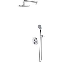 OMNIRES Y - Conjunto de ducha con termostato empotrado, con cuerpo, diámetro 25 cm, 5 chorros, cromado SYSYT05CR
