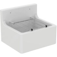 Ideal Standard Vertederos - Vertedero 46x38 cm, incl. rejilla, blanco/cromo S593901
