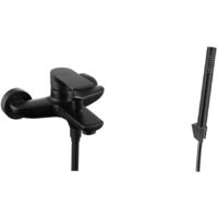 kielle Vega - Mezclador de bañera con accesorios EcoSpare, negro mate 10318SN34