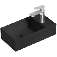 kielle Arkas I - Lavabo 42x23 cm, sin rebosadero, 1 agujero para grifo a la derecha, negro mate 30611404R