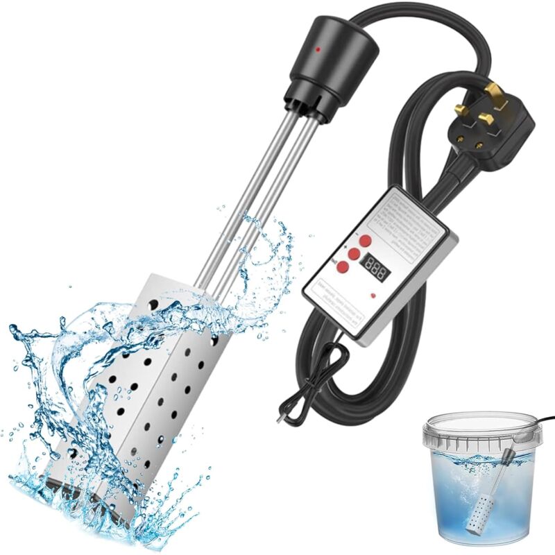 Stainless Steel Immersion Water Heater 2500W, Portable Pool Bathtub