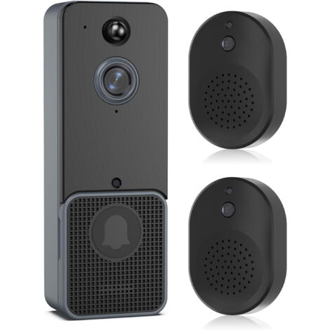 1080P Doorbell Video Camera, 2.4G Smart Visual Doorbell with Chime, 2 Way Audio, Voice Changer, PIR Motion Detection, IR Night Vision, Cloud Storage
