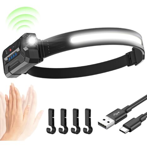 Head Torch Rechargeable, Super Bright 230° Wide Beam Headtorch with Red Light, 7 Lighting Modes, 22 Hours Runtime, USB Rechargeable Waterproof Headlamp for Camping,Work,Cycling,Walking,1 Pack (1/5)