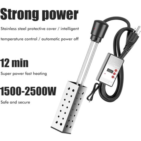 Electric Immersion Water Heater, Bucket Water Heater, Household High Power Submersible Pool Bathtub Heater with Thermostat,Auto Shutoff