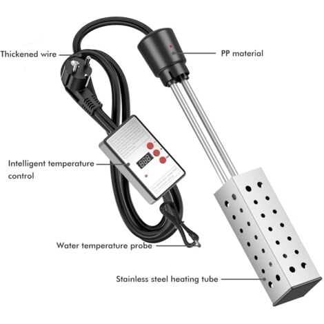 Electric Immersion Water Heater, Bucket Water Heater, Household High Power Submersible Pool Bathtub Heater with Thermostat,Auto Shutoff