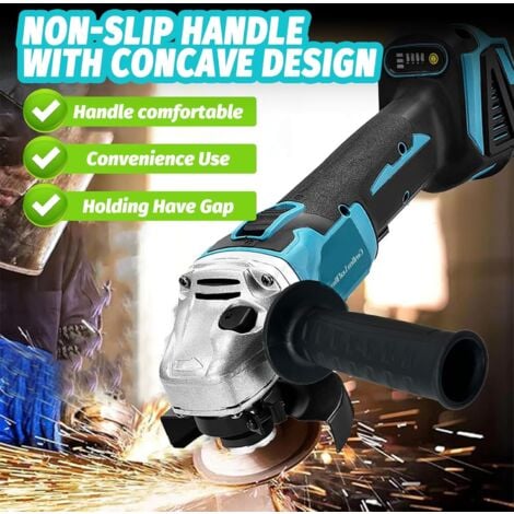 Cordless Angle Grinder,Compatible with Makita 18V Battery, 125mm Power Angle Grinder Tools with 2X 5.5Ah Batteries, 7500RPM Brushless Motor Metal, 1/2'' Cutting Wheels, Flap Disc for Cutting