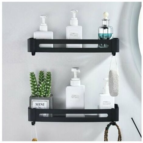 Shelves Punch-Free Space Aluminum Black Storage Bathroom Hardware Pendant Durable Non-Emulsifying (1/5)