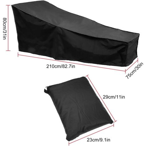 Protective Cover for Garden Deckchair, 210D Folding Sun Lounger Cover Dustproof Waterproof Oxford Fabric - 210x 75 x 80 CM