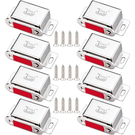 Jiayi Cabinet Magnets 8 Pieces Strong Magnetic Door Catch 30kg Pull Magnetic Cabinet Catch Locks Hardware Stainless Steel Door Magnets,54mm (1/5)