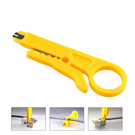 20pcs Wire Stripper, Hole Wire Stripper, Small Wire Stripper, Simple Stripping Tool, Net Wire Crimper, Small Multifunctional Yellow Knife Wire Puncher.