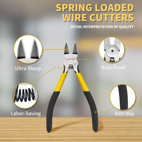 Side cutters, wire cutters, length 135 mm, diagonal cutters, wire cutters, flat cutters, for models, DIY and electronics.