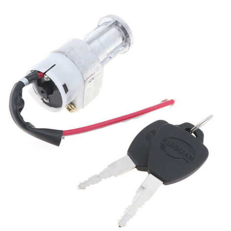 Cylinder Battery Mini Lock with for Motorcycle Scooter Electric Bicycle E-Bike, Silver