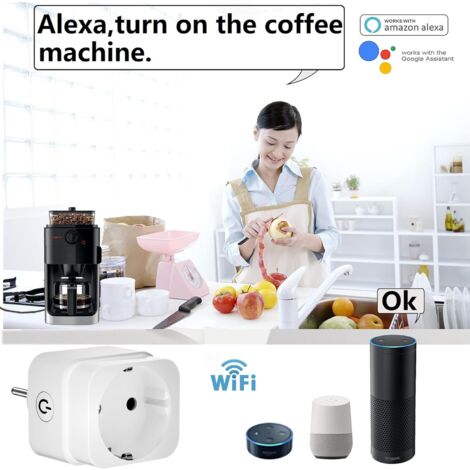 Zigbee 3.0 Smart Plug Compatible with Alexa and Home Assistant Smartphone APP Control for iOS and Android for Office and Home, Android with Timer Function Anywhere Anytime, 10A