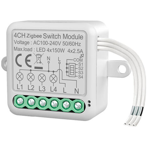 Tuya Smart Switch ZigBee Remote Switch Module Invisible Switch Zero Fire Hidden Switch Timer,ZigBee Zero Fire 4 Way