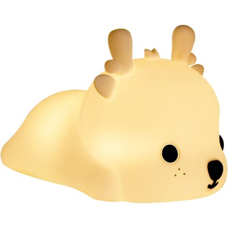Baby Night Light, Fawn Bedside Lamp with 12 Light Changes Silicone Rechargeable LED Lamp Timing Portable Children's Night Light Led Room Decoration Birth Gift (1/5)