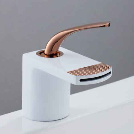 Waterfall Basin Faucet Household Bathroom Hot And Cold Faucet Creative White Bathroom Faucets,rose gold