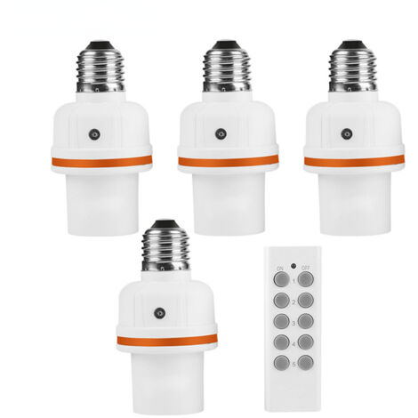 RS-6 Smart Socket Remote Control Bulb E27 Base, 1 remote control, 4 ...