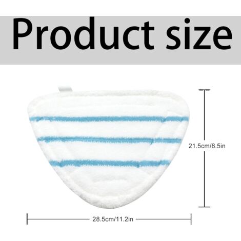 Microfiber Steam Mop Covers Steam Mop Accessory Universal Triangle Washable Cloths for Hot Spray Steam Cleaner, White Microfiber Steam Mop Pads Machine Washable (Pack of 3)