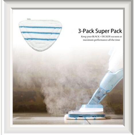 Microfiber Steam Mop Covers Steam Mop Accessory Universal Triangle Washable Cloths for Hot Spray Steam Cleaner, White Microfiber Steam Mop Pads Machine Washable (Pack of 3)