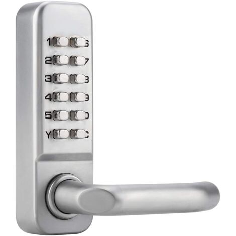 Waterproof Mechanical Code Lock, 1-11 Digit Code Combination Security Password Coded Lock Keyless Mechanical Combination Door Lock for Wooden Office Door,Silver (1/5)