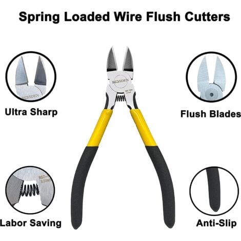Side cutters, side cutters, length 190 mm, diagonal cutters, side cutters, flat cutters, for models, DIY and electronics.