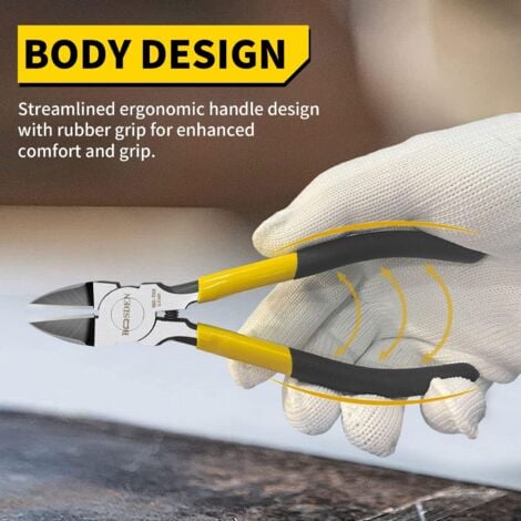 Side cutters, side cutters, length 190 mm, diagonal cutters, side cutters, flat cutters, for models, DIY and electronics.
