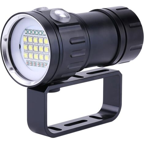 Diving Light, IPX8 Waterproof, 18000lm, 500 Meters, Bright Beads, Underwater Flashlight, Up to 80 Meters, Waterproof Diving Light, Video Photography Light, Flashlight with Handle (1/5)