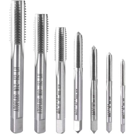 7pcs Metric HSS Left Hand Thread Taps M3-M12 [All Sizes]