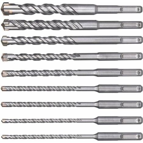 Concrete Drill Bits Manufacture-Drill Bit Assortment- SDS-plus-9 PCS (5 mm 16 mm) Electric Hammer Drill Bit SDS-Plus Cross Bits for Concrete, Brick, Stone, Natural. (1/5)