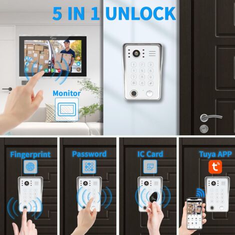 Inch Touch Screen Video Intercom with 1080P Wired Doorbell System ...