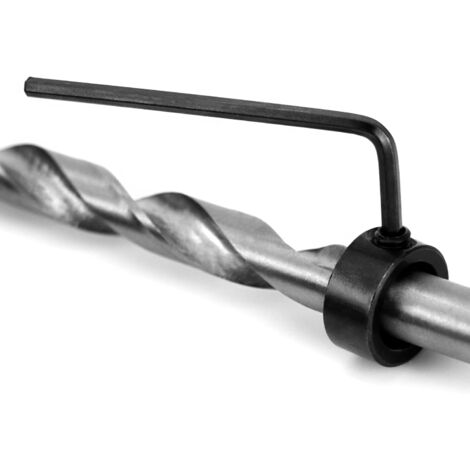 Drilling Depth Stop Set, Drilling Adjustment, Drill Bushing 3/4/5/6/8/10/12/16 Mm With Hex Key For Drilling Wood 9 Pieces