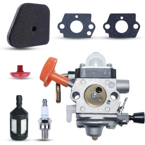 FS90 Carburetor C1Q-S174 for Stihl FS90 FS90 R FS87 FS87R FS100 FS110 FS110R for FS FC KM Brush Cutter Trimmer Series with Spark Plug Air Filter Oil Filter (1/5)