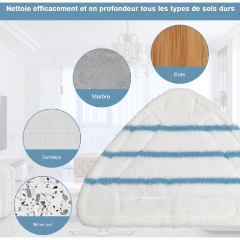 Pack of 3 Steam Mop Replacement Floor Cloths Compatible with Steam Cleaners Suitable for All Types of Flooring Microfiber Covers Steam Mop