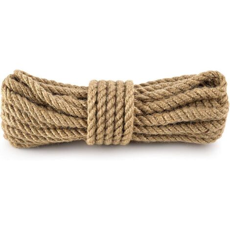 Craft hemp rope thick and thin jute rope diy hemp rope decorative tag rope cat climbing frame rope - diameter 14 mm 50 meters