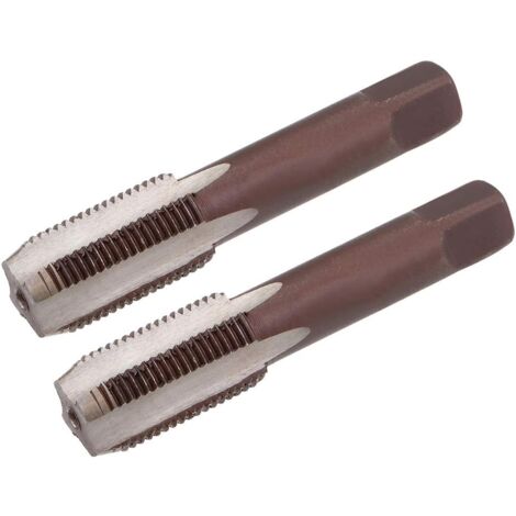sourcing map Metric Thread Tap Part 4 Straight Flutes H2 1 Pair Alloy Steel for Tools M14x1 (1/5)