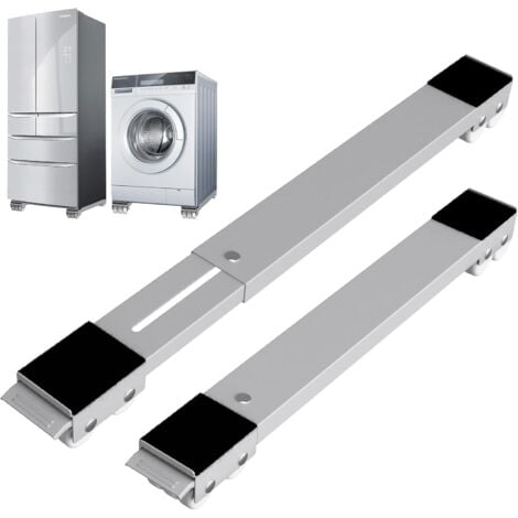 Washing Machine Base with Brake, Adjustable Mobile Base for Washer, Dryer, Refrigerator, Gray
