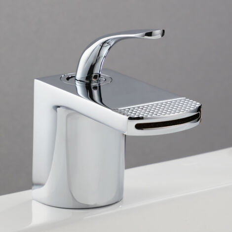 Waterfall Basin Faucet Household Bathroom Hot and Cold Faucet Creative White Bathroom Faucets,Silver