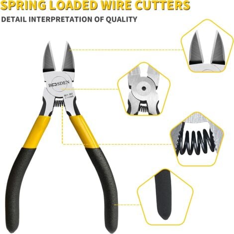 Side cutters, side cutters, length 160 mm, diagonal cutters, side cutters, flat cutters for models, DIY and electronics.