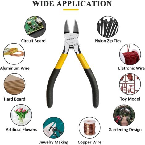 Side cutters, side cutters, length 160 mm, diagonal cutters, side cutters, flat cutters for models, DIY and electronics.