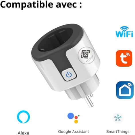 20A Smart Plug, Tuya WiFi Smart Plug Compatible with Alexa, Google Home, Programmable Plug with Energy Consumption Measurement, Voice Control, Tuya Remote Control