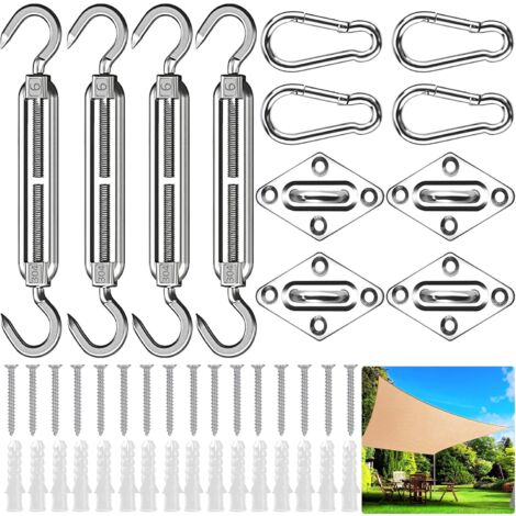 Shade Sail Fixing Kit, Shade Sail Fixing Mounting Kit, Garden Sail Fixing Kit for Garden
