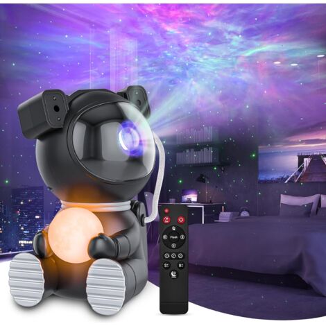 Astronaut Light Projector, Galaxy Projector for Bedroom, Star Projector with Moon Light, LED Nebula Night Light for Kids, Room Decoration, Party, Gift, Black